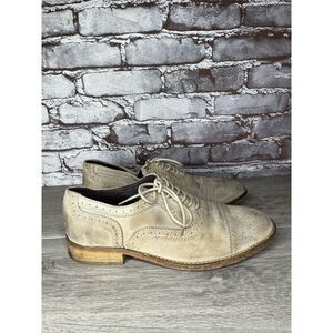 ROGUE Taupe Suede Leather Cap Toe Lace Up Oxfords Dress Shoes Men Sz 10M US/43EU